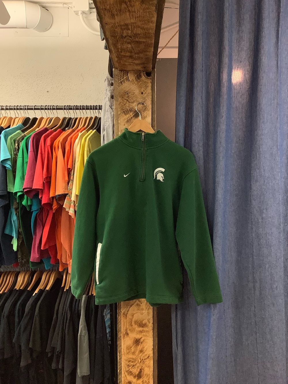 Vintage Nike Michigan State Spartans Green Quarter Zip